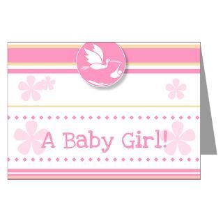 Baby Girl Greeting Card  Baby Announcement, Baby Shower, Welcome
