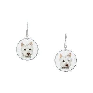 Ckeenart Gifts  Ckeenart Jewelry  Westie Dog Earring Circle Charm