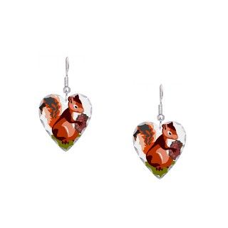 Acorns Gifts  Acorns Jewelry  Colorful Squirrel Earring Heart Charm