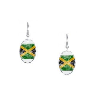 Art Gifts  Art Jewelry  Jamaica Flag Earring Oval Charm