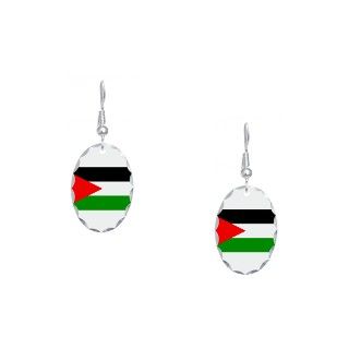 Black Gifts  Black Jewelry  Flag of Palestine Earring Oval Charm