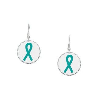 Awareness Gifts  Awareness Jewelry  Teal Ribbon Earring Circle Charm