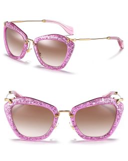 Miu Miu Vintage Matte Glitter Cat Eye Sunglasses