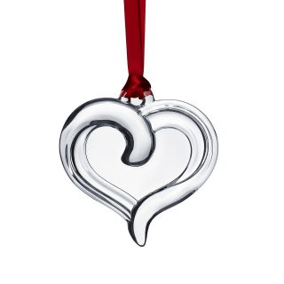 Orrefors Holly Days Heart Ornament