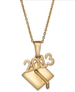 24k Gold Over Sterling Silver Necklace, 2013 Graduation Cap Pendant
