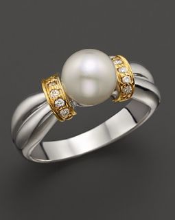 Akoya Cultured Pearl and Diamond Ring, 0.10 ct.