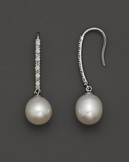 Freshwater Pearl and Diamond Earrings, 0.11 ct. t.w.
