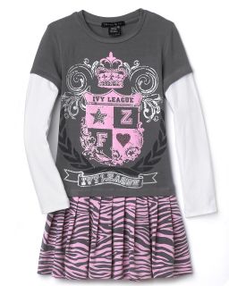 by Zoe Infant Girls Tee Shirt Zebra Combo Dress   Sizes 12 24 months