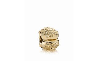 PANDORA Clip   14K Gold Golden Floral