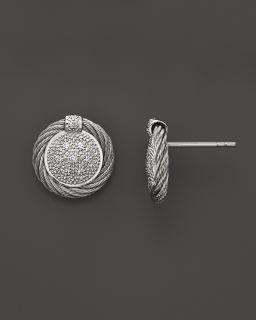 Nautical Cable Earrings with Diamonds, .14 ct. t.w.