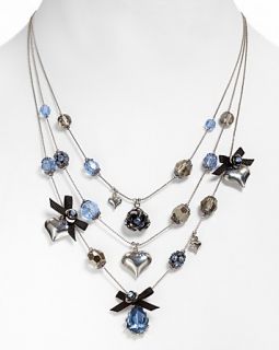 Betsey Johnson Blue Crystal Necklace, 16 19