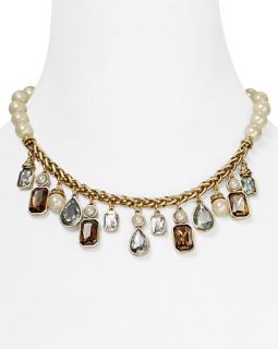 Carolee Statement Necklace with Stone Charms, 17