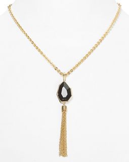 Tahari Jet Tassel Necklace, 17