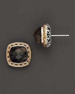 Tacori Diamond, Rutilated Quartz And Black Onyx Earrings Set In