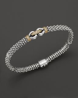 Lagos Derby Sterling Silver Bracelet with 18K Gold and Diamonds