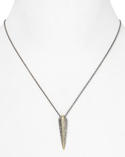and James Sterling Silver and Sapphire Feather Pendant Necklace, 18