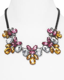 Aqua Floral Station Necklace, 18