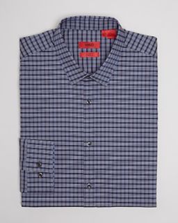 HUGO Everett Solid with Plaid Collar Dress Shirt   Slim Fit