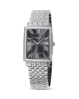 Raymond Weil Tradition Quartz Watch with Rectangle Case and Grey Dial