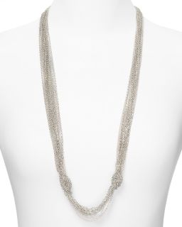 Aqua Knotted Chain Necklace, 32