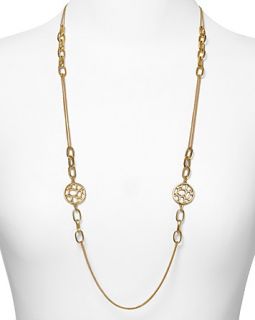 Tahari Essentials Worn Gold Links Necklace, 36