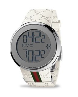 Gucci I Gucci Collection Stainless Steel/White Rubber Strap Watch