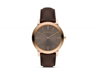 Slim Taupe Watch with Taupe Leather Strap, 40 mm