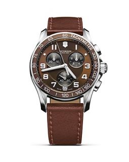 Classic Brown Chronograph with Leather Strap, 41 mm