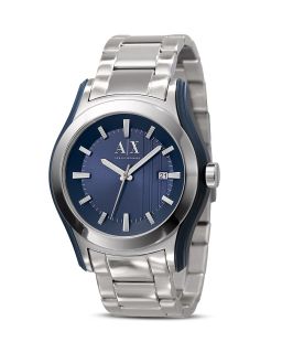Armani Exchange Round Blue Dial Watch, 45 mm