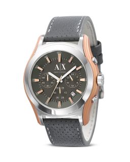 Exchange Rose Gold Plated Round Dial Watch, 45 mm
