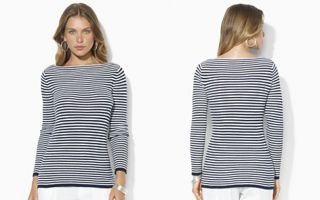 Lauren Ralph Lauren Boat Neck Stripe Sweater _2