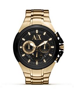 Armani Exchange Gold Stainless Steel Chronograph Watch, 50mm