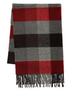 The Mens Store at Textured Large Box Check Scarf