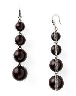 Michael Kors Linear Ebony Crystal Slice Earrings