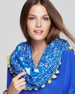 DIANE von FURSTENBERG Printed Infinity Scarf with Poms