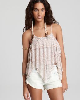 free people tank printed sheerest rib price $ 68 00 color ivory combo