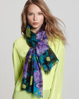 Aqua Poppy Flower Scarf