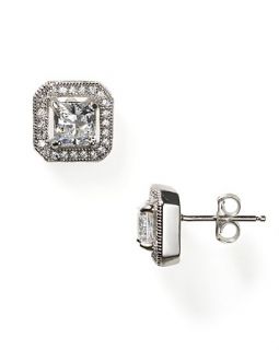 Crislu Square Pavé Stud Earrings