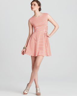 aqua ponte dress new stripe price $ 88 00 color coral white size