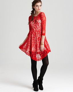 free people dress floral mesh lace price $ 128 00 color hot red size