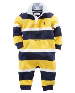 Ralph Lauren Childrenswear Infant Boys Rugby Stripe Coverall   Sizes