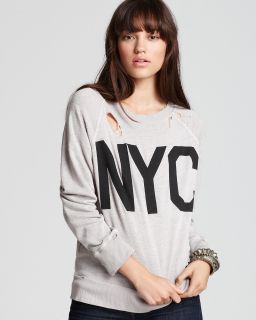 wildfox sweatshirt nyc grey destroyed price $ 138 00 color grey size