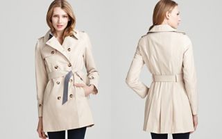 DKNY Modern Mix Double Breasted Trench with Chambray _2