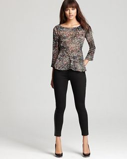 AG Adriano Goldschmied Button Back Confetti Print Peplum Top, and