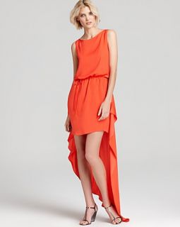bcbgmaxazria dress high low maxi price $ 198 00 color bright poppy