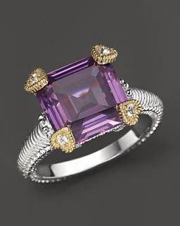 Judith Ripka Small Candy Ring with Purple Crystal and White Sapphire
