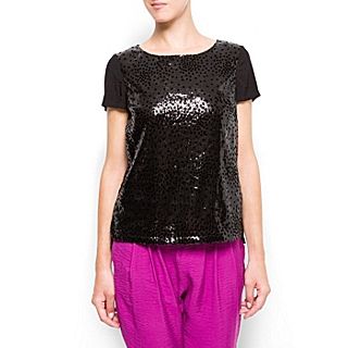 £ 14 99 was £ 34 99 mango sequined sheer loose fit top
