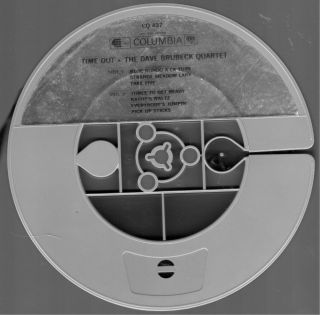 Time Out Dave Brubeck Quartet Reel to Reel Tape 4 Track 7 1 2 IPS