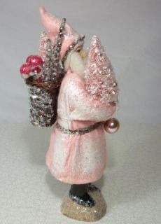 KD Vintage Pink Santa Container Figurine New Nostalgic