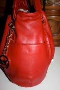 Michael Kors Jet Set Chain Ring Tote Leather 30S2GTCT3L Red Color $298